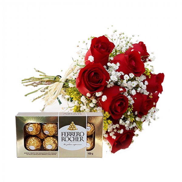 Buquê Especial 21 — Rosas Vermelhas com Ferrero