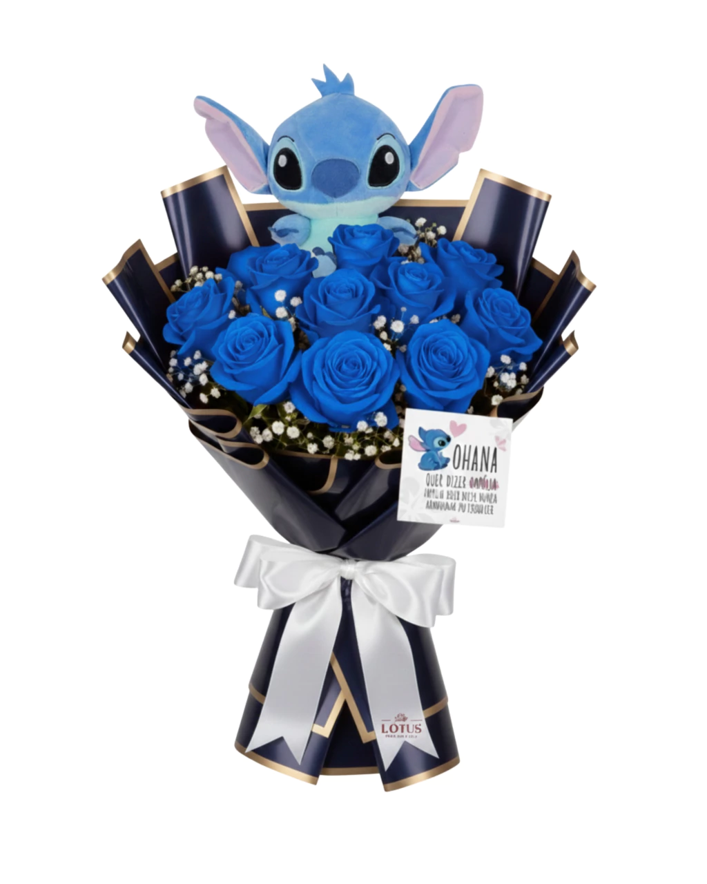 Buquê Especial 12 — Ohana Stitch Azul