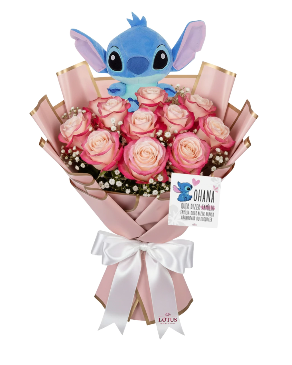 Buquê Especial 11 — Ohana Stitch Rosa