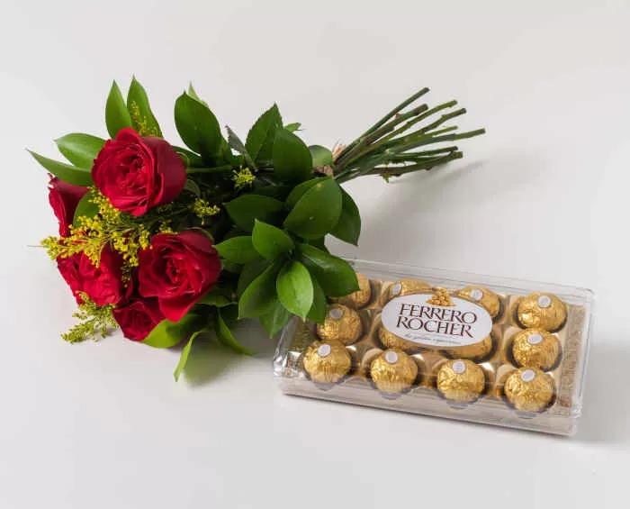 Buquê Especial 09 — Rosas e Ferrero Rocher